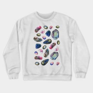 Colorful vibrant gemstones - Crystals splendor Crewneck Sweatshirt